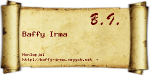 Baffy Irma névjegykártya